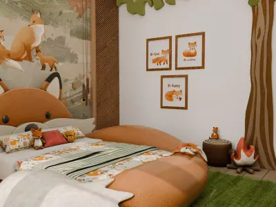 Fink Kids Room Blender Scene 3D model