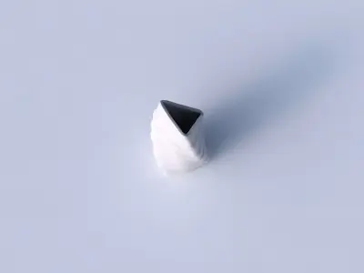 Vase twist tipped triangle with smooth horizontal ribbons  3D print model