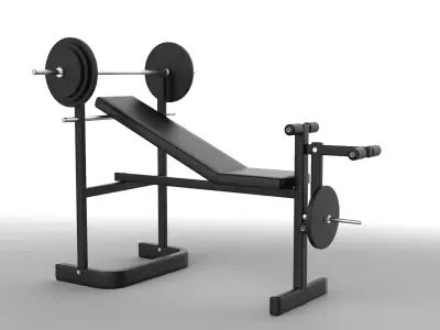 Gym bench press machine 3D model
