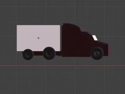 Low-poly truck semi Free 3D model