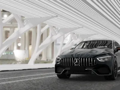 Car Track Scene 3D model