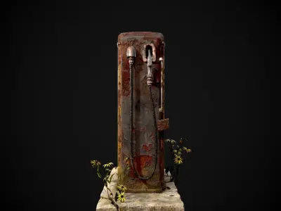 Old Gas Pump Low-poly 3D model