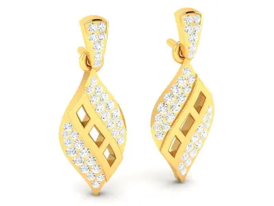 Women Earrings 3dm STL OBJ FBX Render Details 3D print model buy
