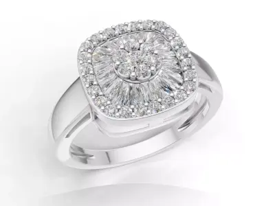 AV 713 Diamond Ladies Cluster Right Hand Ring 3D print model