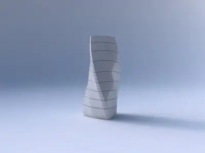 Vase twist curved tipping triangle with hard horizontal dents 3D print model