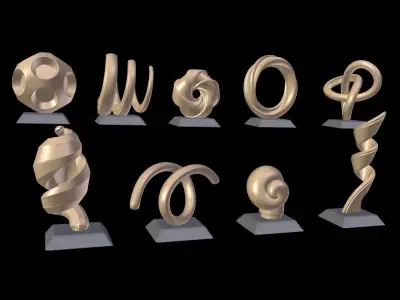 Decorative Abstract Elements 2 Low-poly 3D model