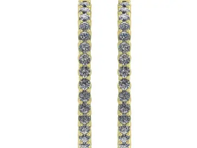 1inch Inside-Outside Shared Prong Diamond Hoop Earrings Huggies 3D print model