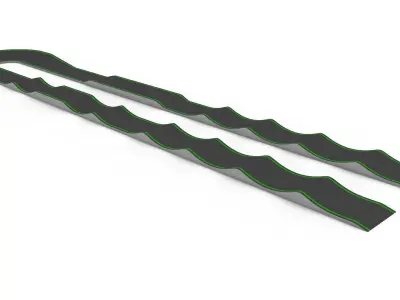 Pump track kit   and 3 pre-built tracks 3D model