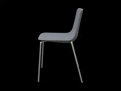 Pato 4 Leg-Chair Model-4202 Chrome Low-poly 3D model
