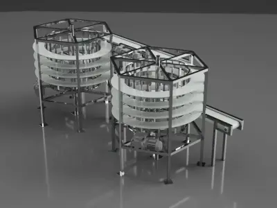 Conveyor Belt - Dual Spiral Conveyor System 3D model