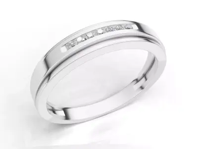 AV 732 Diamond Ladies Anniversary Wedding Stackable Band Ring 3D print model