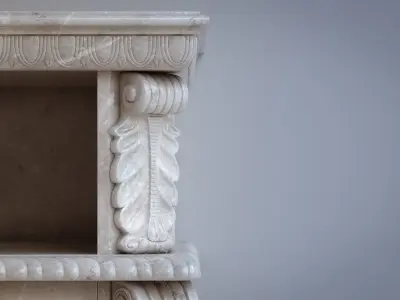 fireplace with fire in it 3D model