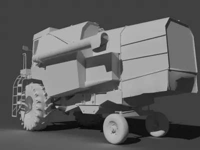 Harvester low poly model combine Low-poly 3D model