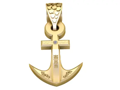 UNIQUE STYLE ANCHOR PENDANT 3D PRINTABLE MODEL  3D print model