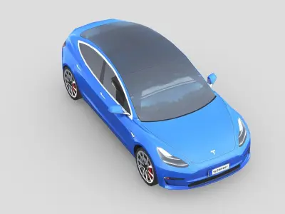 Tesla Model 3 2021 Low-poly 3D model