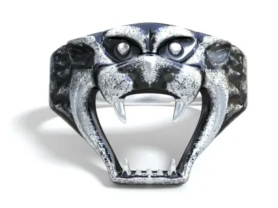 Silver Tiger Ring 3D model 3D model