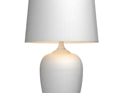 Coral Ming Temple Jar Oriental bedside Table Lamp 3D model