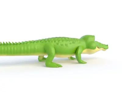 Cartoon Crocodile Low-poly 3D model