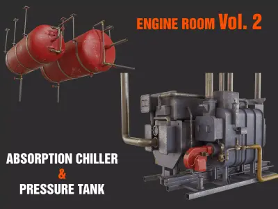 Absorption Chiller and Pressure Tank 3D model