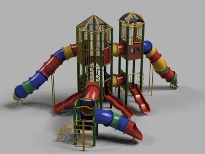 Playground set Low-poly 3D model