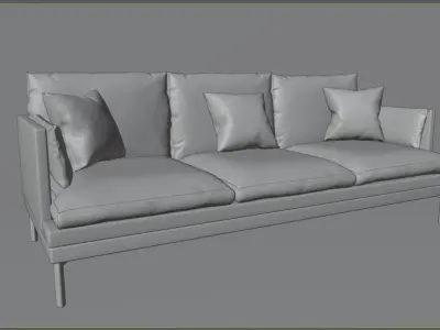 Realistic sofa pillows 3D model