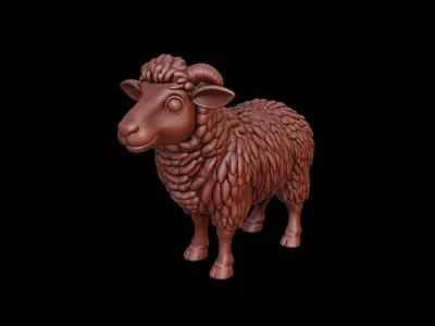 Sheep Animal Sculpture 3D print model get