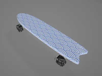 Decorative Surfboard - Stylish 3D Model for Rendering Low-poly 3D model