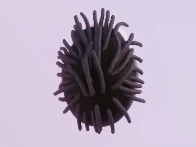 Short Forward Dreads Hairstyle Low-poly 3D model