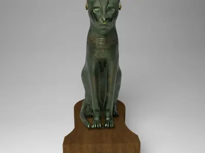 Bastet Realistic egyptian cat statue 3D model