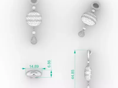 Stunning Layered Diamond Drop Pendant 3D print model