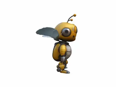  3d Model Metallic Robotic Bee 3D model