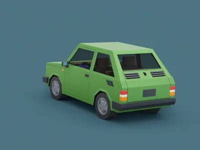 Stylized Cartoon Euro Micro Car  Low-poly 3D model purchase