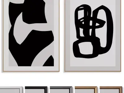 Abstract Painting Frame set 3D model 58