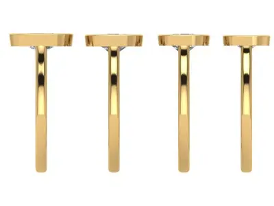 Bezel setting oval rings set of 4  3D print model