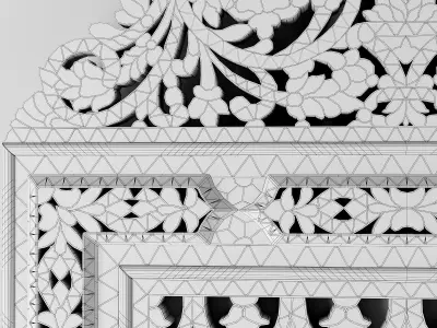RH Hand carved inlay mirror1 3D model