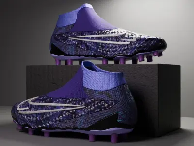 Nike boots dark purple 3D model