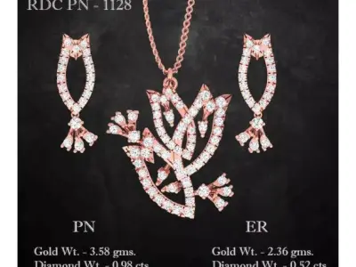 Pendant Earrings combo - 1128 3D print model
