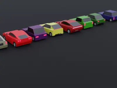 Low Poly Cars Low-poly 3D model