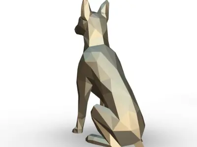 Pinscher low poly chihuahua dog 3D print model