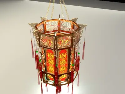 Chinese red lantern 3D model
