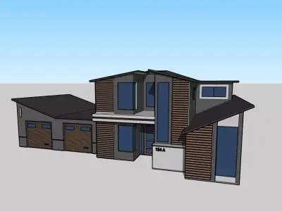 Architectural 3D model modern house 3D model purchase