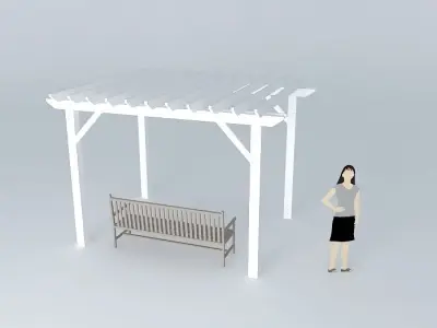 Wooden pergola Free 3D model