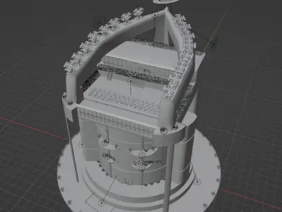 Futuristic building concept 3D model purchase