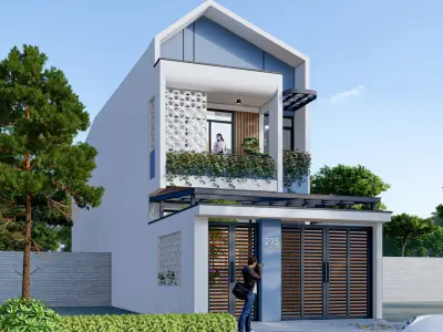 Garden Town House 3D model