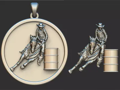 Horse Barrel Racing  3D print model