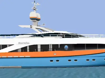 Heesen Aurelia Yatch low-poly 3d model Low-poly 3D model