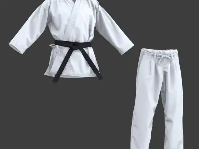 Karate Gi - Marvelous Designer project and OBJ 3D model