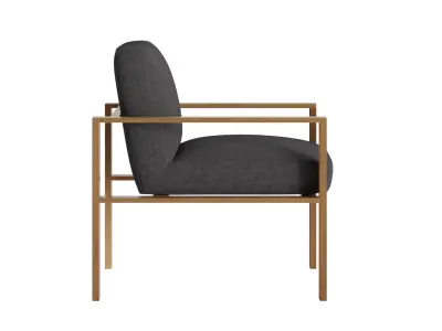 Grey Fabric Armchair 3D model