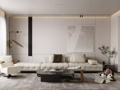 Modern living room dining room bedroom interior scenes 308 3D model