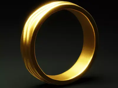 Elegant Gold Wave Band - Minimalist Jewelry 3D Print Model 3D print model